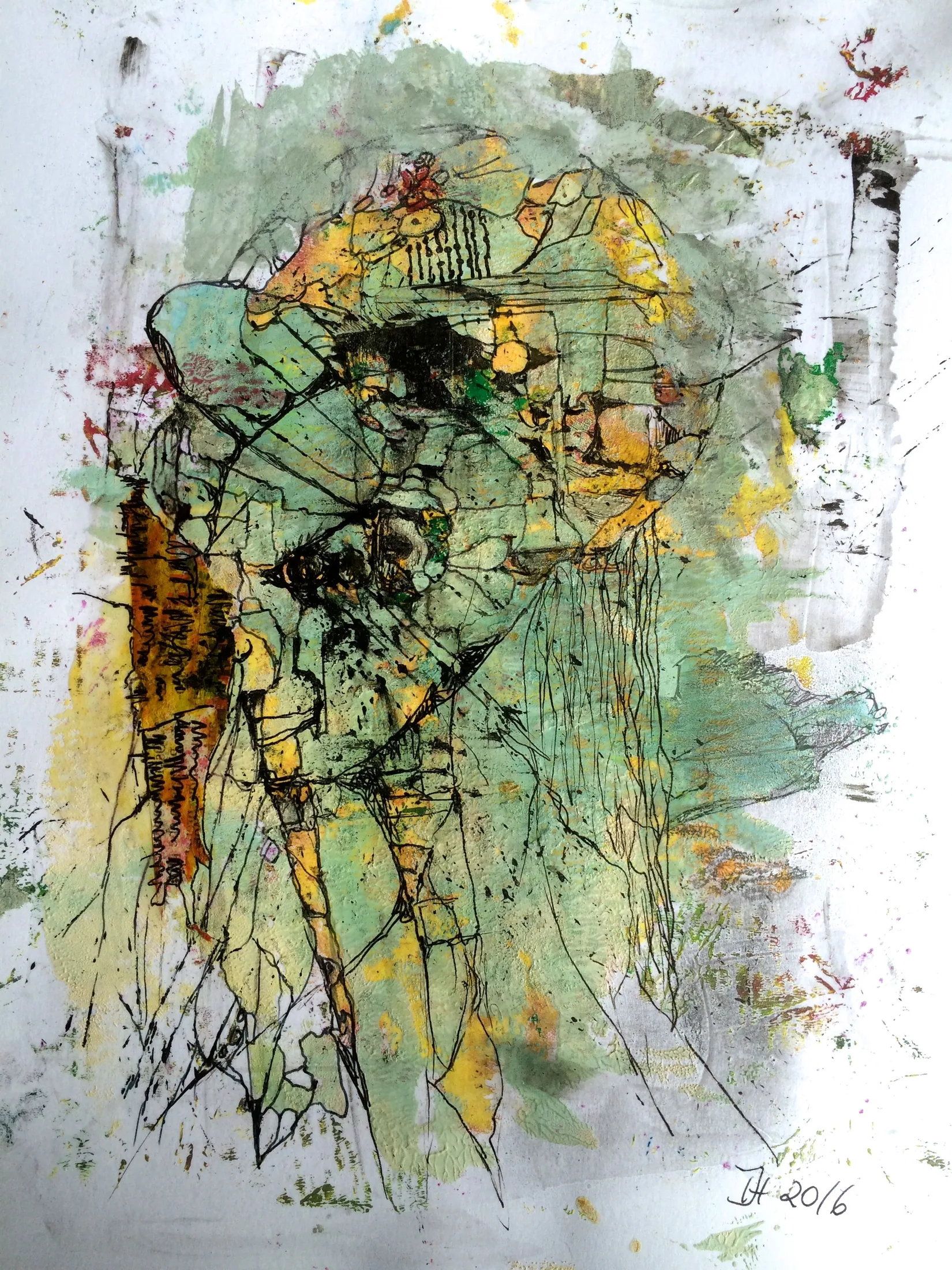 burn out,acryl und tusche auf papier,din a 4,2016